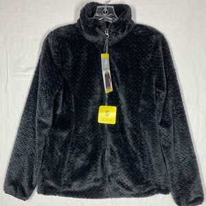 Free2B Women's Butter Pile Fleece Jacket Full Zip Soft Size Small Black